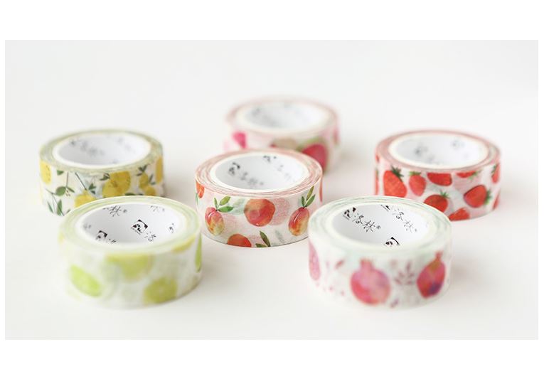 Washi tape cute Hoa quả miếng dán dễ thương trang trí sổ tay bullet journal nhật ký Lalunavn - A05