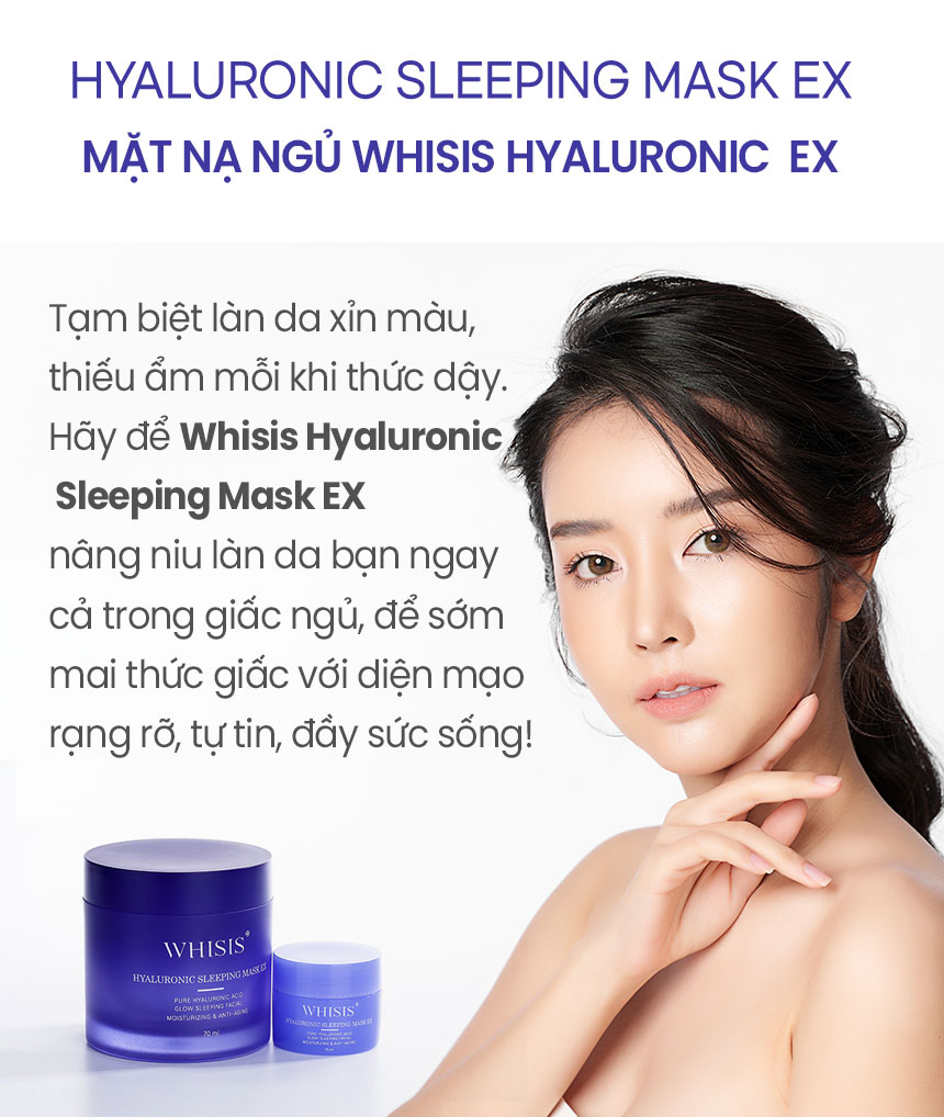 Mặt nạ ngủ cấp ẩm, chống lão hóa WHISIS HYALURONIC SLEEPING MASK EX - 70ml