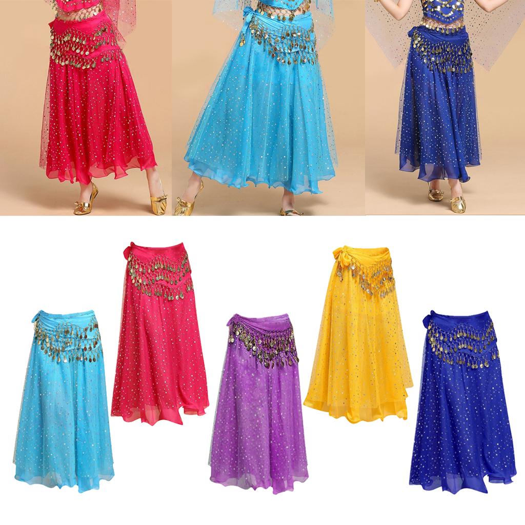 Belly Dance Skirt Set With Waist Chain For Female Ballerina