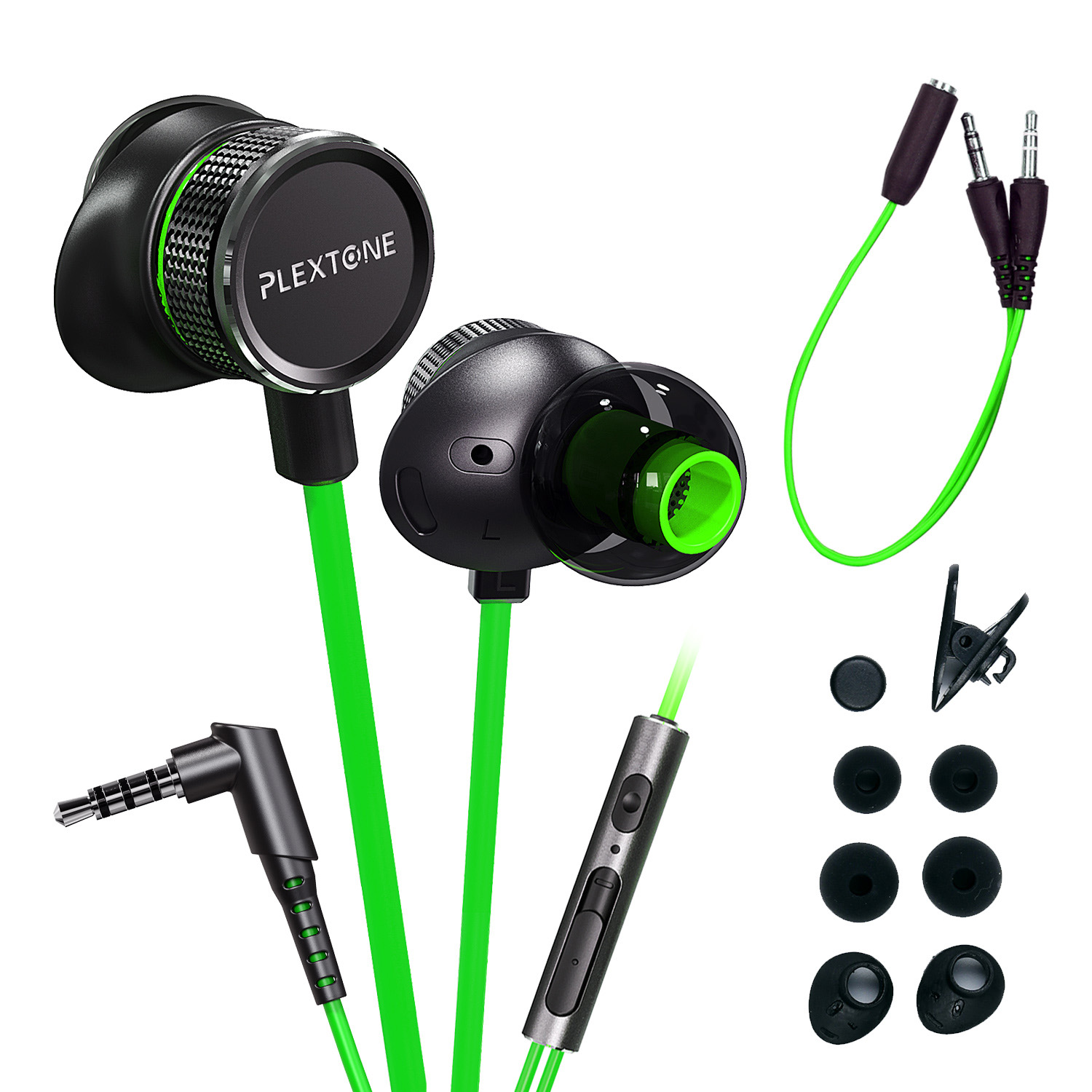 Tai nghe Gaming Plextone, tai nghe nhét tai in ear hỗ trợ chống ồn dành cho game thủ chuyên nghiệp + Tặng Kèm Móc Khóa 4Tech - Hàng Chính Hãng.