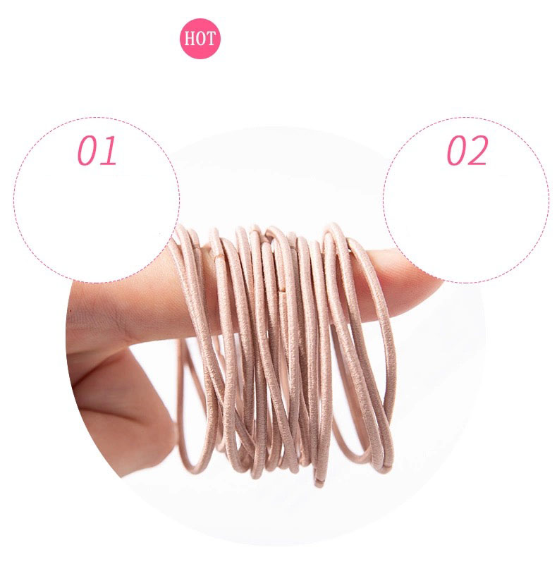 Combo 5 Dây Chun Buộc Tóc, Thun Cột Tóc Mảnh 3 Vòng Màu Sắc Nhã Nhặn SC23