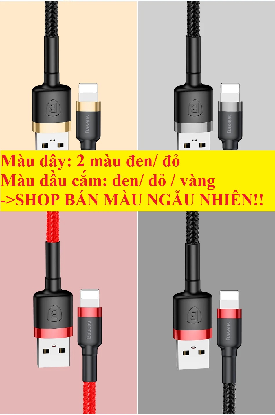 Cáp sạc và truyền dữ liệu dòng 2.4A cho iP Baseus Cafule - Hàng chính hãng