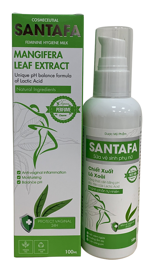 {Combo} 2 Chai Sữa vệ sinh phụ nữ ngăn ngừa viêm nhiễm, nấm ngứa SANTAFA hương nước hoa - Chai 110ml