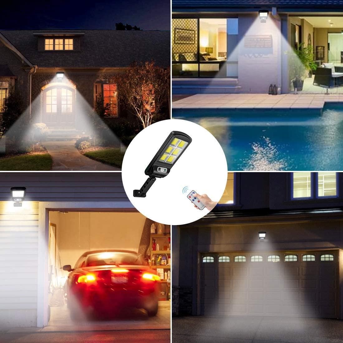 Đèn năng lượng mặt trời liền thể 120 LED COB siêu sáng (cảm biến chuyển động, cảm biến ánh sáng