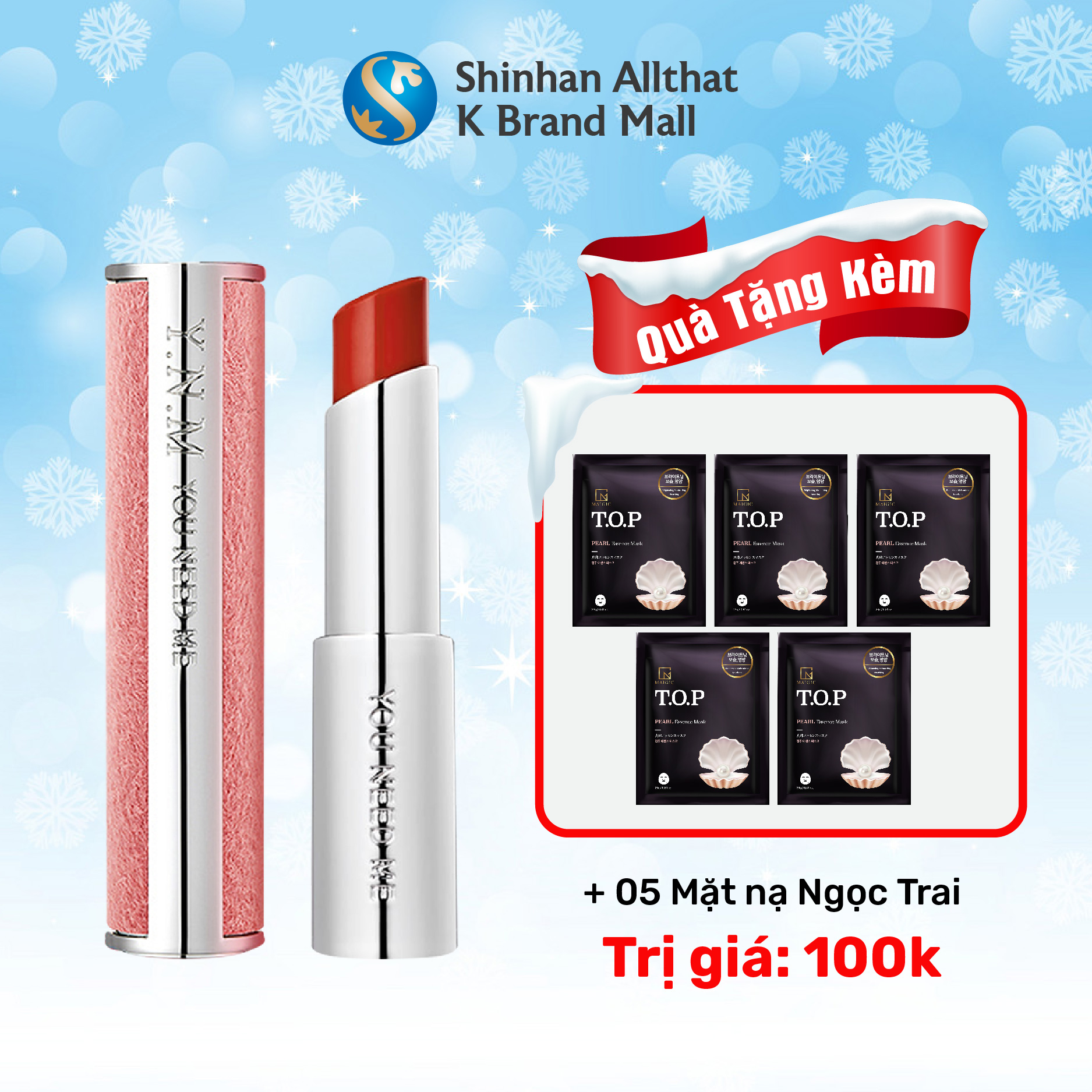 Son Dưỡng Lì Có Màu YNM Candy Pop Glow Melting Balm Crimson Chili 3g/ Đỏ Gạch