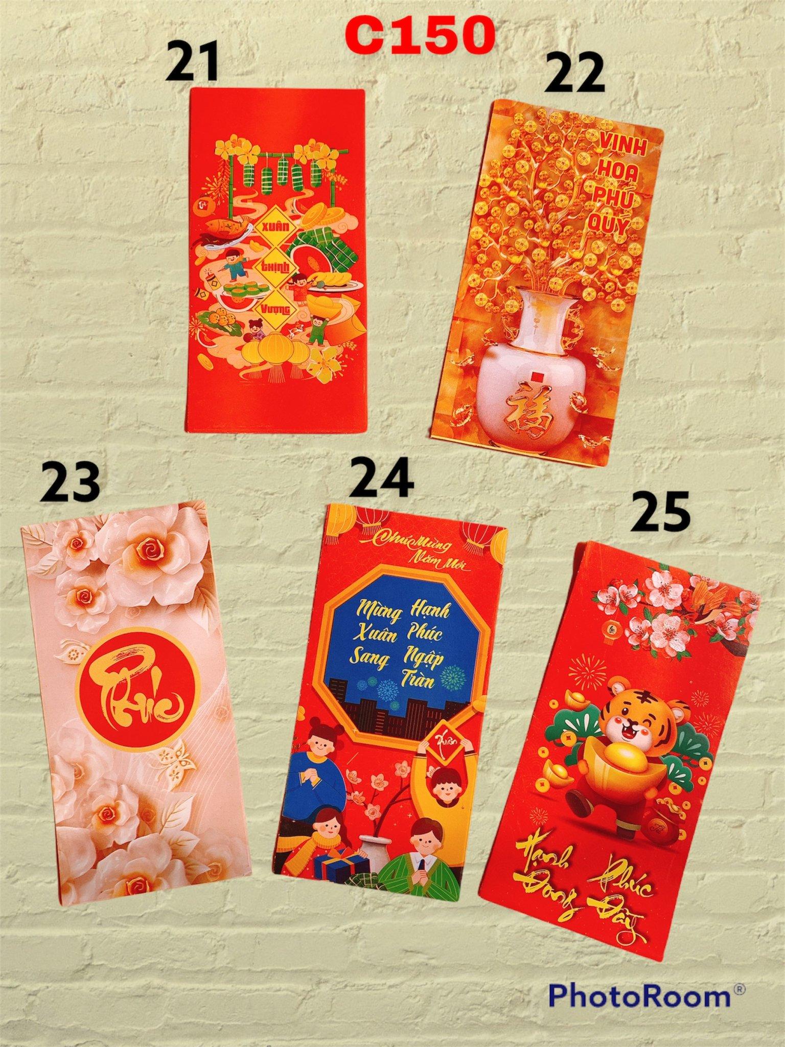 Set 100 Bao Lì Xì Tết Cổ Truyền