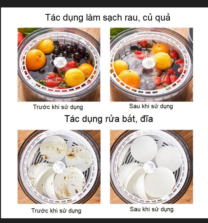 Máy rửa và khử khuẩn thực phẩm bằng Ozone cao cấp Septree AXM-810 6 Lít Công suất 100W