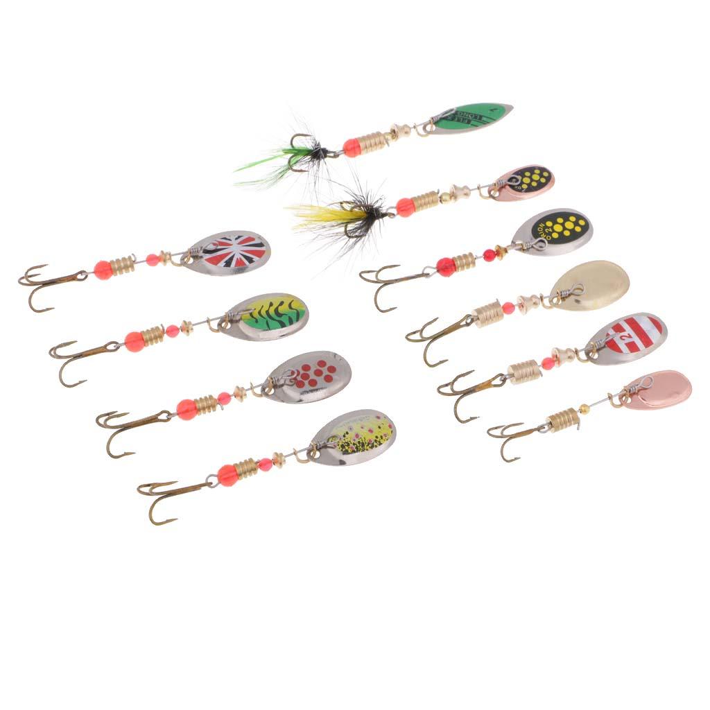 10x Metal Spoon Lure Sequins Noise Paillette Hook Sequins Lure Hard Baits