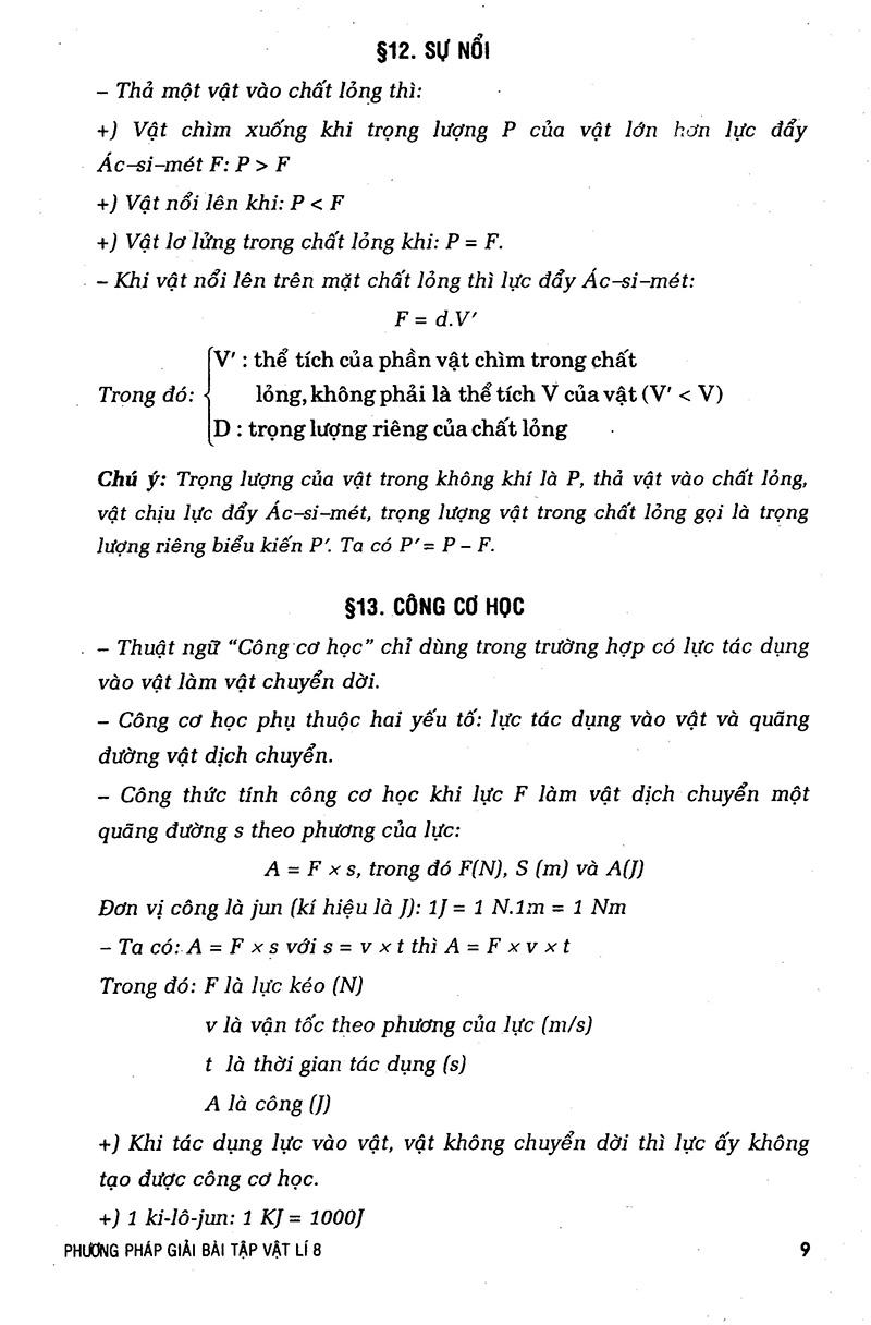 Phương Pháp Giải Bài Tập Vật Lý 8