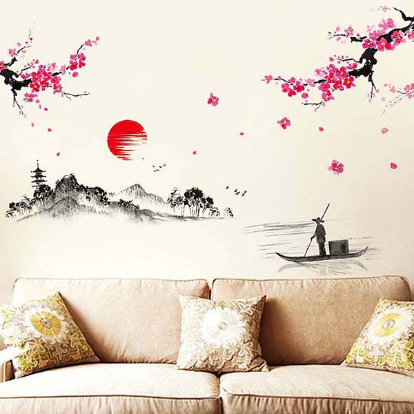 Decal Dán Tường Tranh Thủy Mặc DKN015