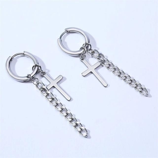 Bông tai titan lẻ 1 chiếc thánh giá hot trend Bt131