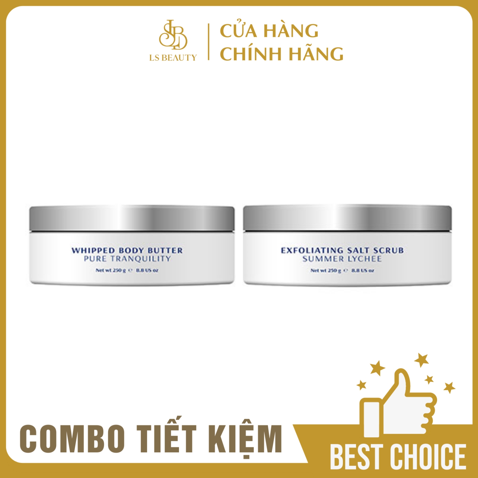 Combo Tẩy Tế Bào Chết Và Dưỡng Thể  -  Origani Bodycare Exfoliating Salt Scrub Summer Lychee  + Origani Whipped Body Butter Pure Tranquility Có Chứng Nhận Hữu Cơ - Xuất Xứ Từ Úc -Làm Sạch Da, Làn da lập tức được nuôi dưỡng sáng rạng rỡ.