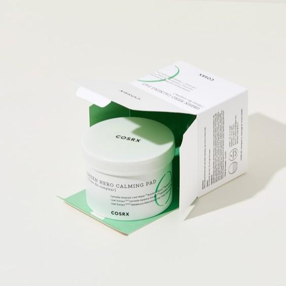 Bông Tẩy Tế Bào Chết Hoá Học Dưỡng Ẩm Và Dịu Da (0.25 % PHA, Trà Xanh) COSRX One Step Green Hero Calming Pad 70 Miếng