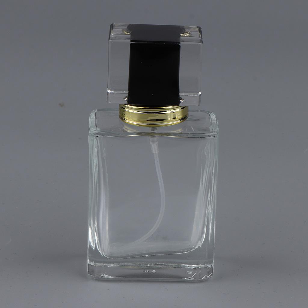 Empty Glass Perfume Fragrance Bottle Aftershave Spray Containers 50ml Black