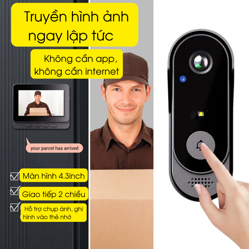 Chuông Cửa Có Hình Không Dây X8