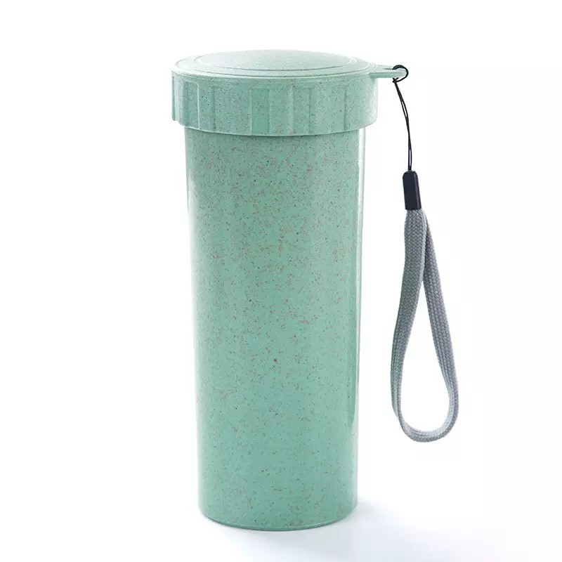 Ly lúa mạch có nắp kèm dây treo 500ml HT680 - Giao Ngẫu Nhiên