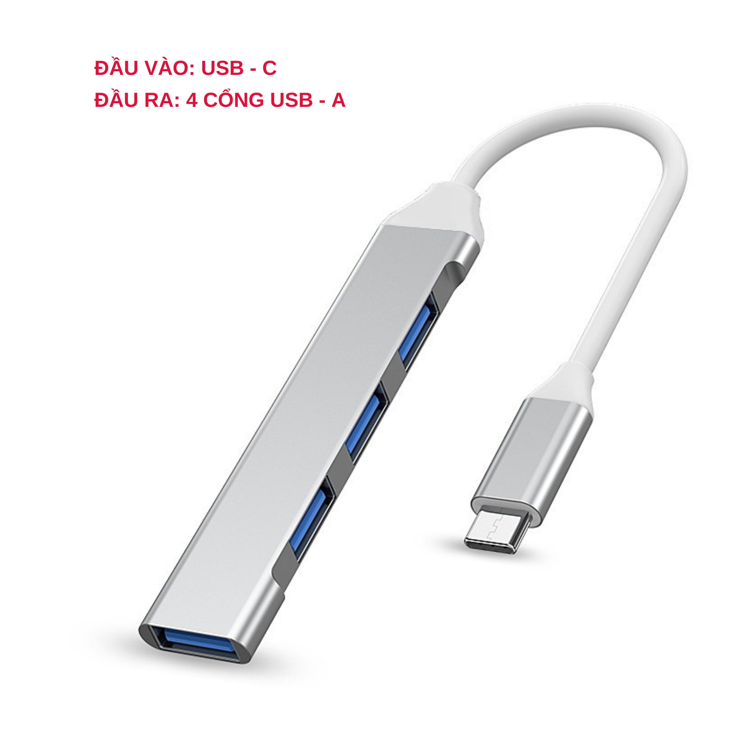 Hub Type C - Hub USB 3.0  Tốc Độ Cao Chia 4 Cổng USB 3.0 Dành Cho Laptop Điện Thoại - Hàng Chính Hãng Tamayoko