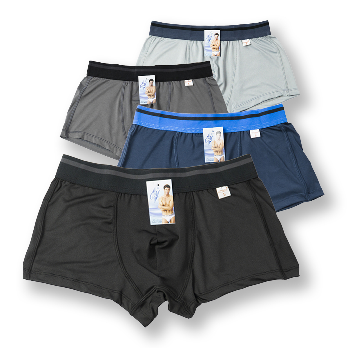 Combo 3 quần lót nam boxer CITYMEN lưng Sọc vải thun lạnh 4 chiều - Giao màu ngẫu nhiên