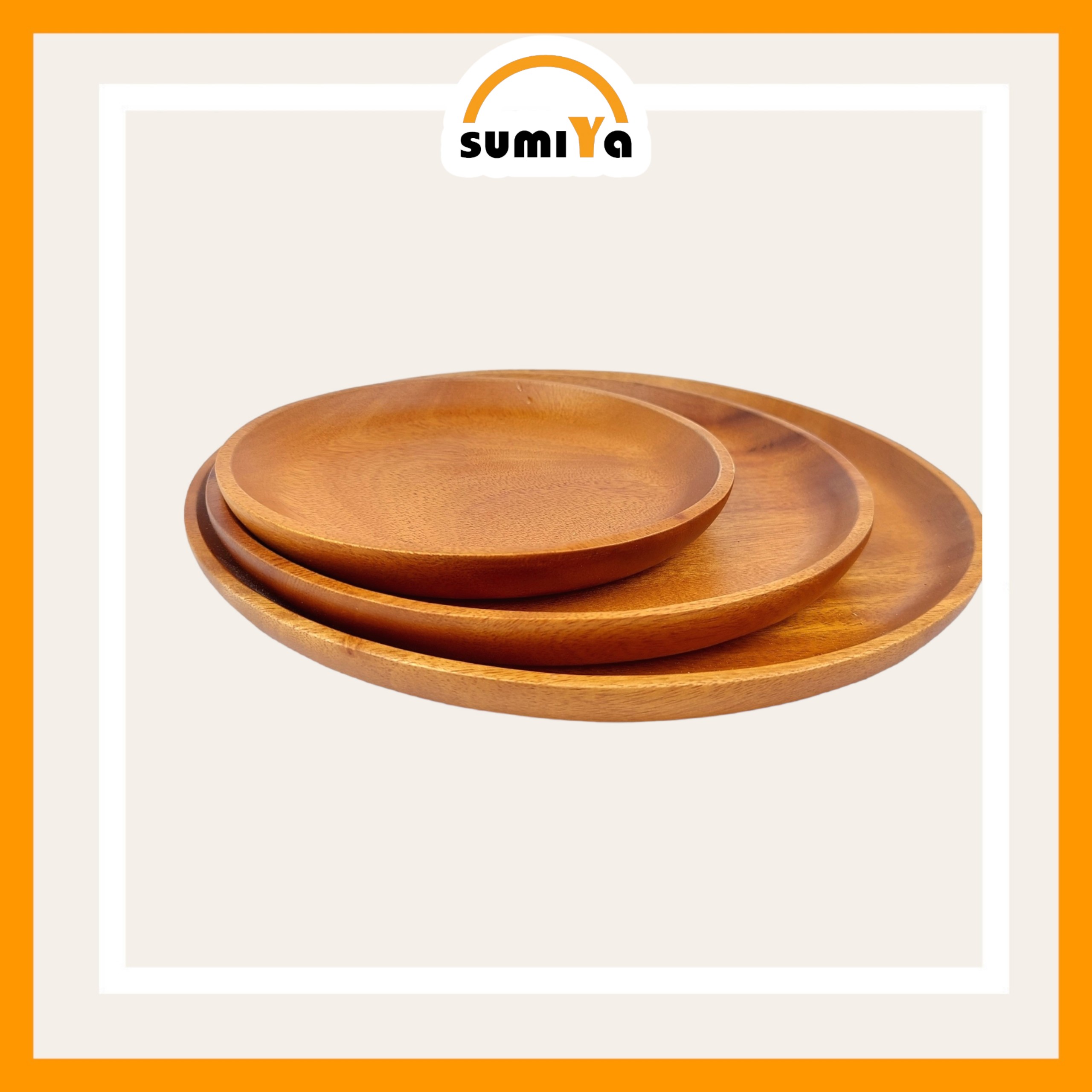 Khay gỗ hình tròn, khay gỗ dùng để trà bánh, decor hoặc làm phụ kiện chụp ảnh