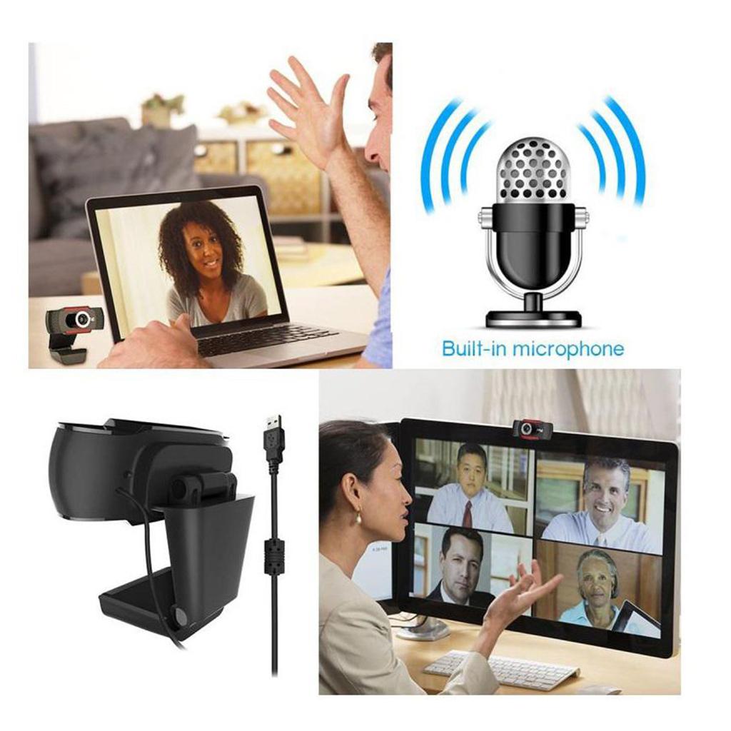 Webcam HD PC Camera, Web Cam with Microphone, Video Calling and Recording for Computer Laptop Desktop, Plug and Play USB Camera