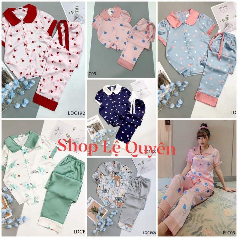 Đồ bộ Pijama cổ sen lụa satin cao cấp