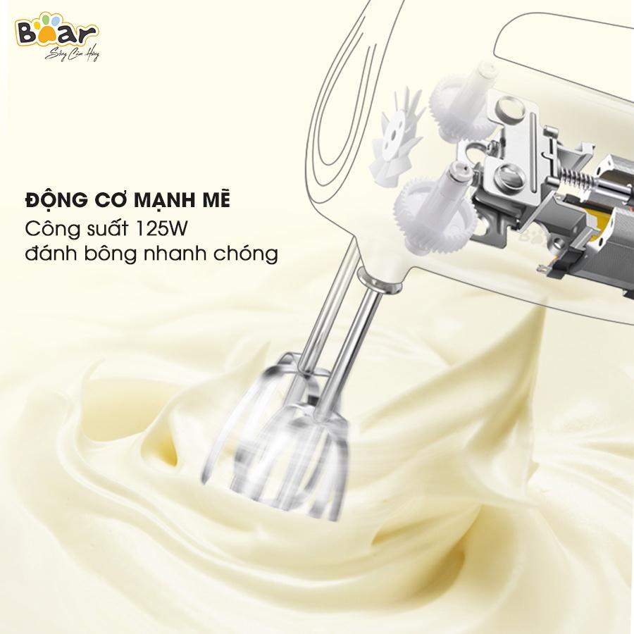 Máy đánh trứng cầm tay Bear DDQ-B02P5 thiết kế nhỏ gọn, tích hợp 5 tốc độ- Hàng chính hãng