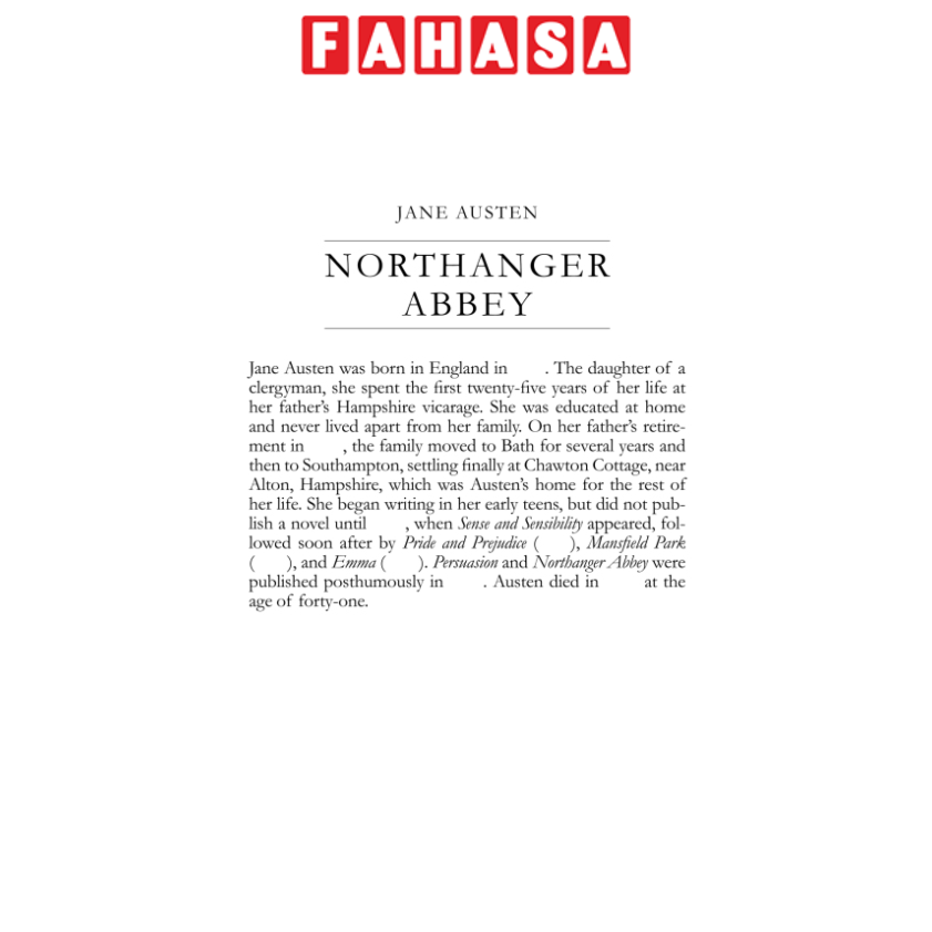 Sách ngoại văn: Northanger Abbey