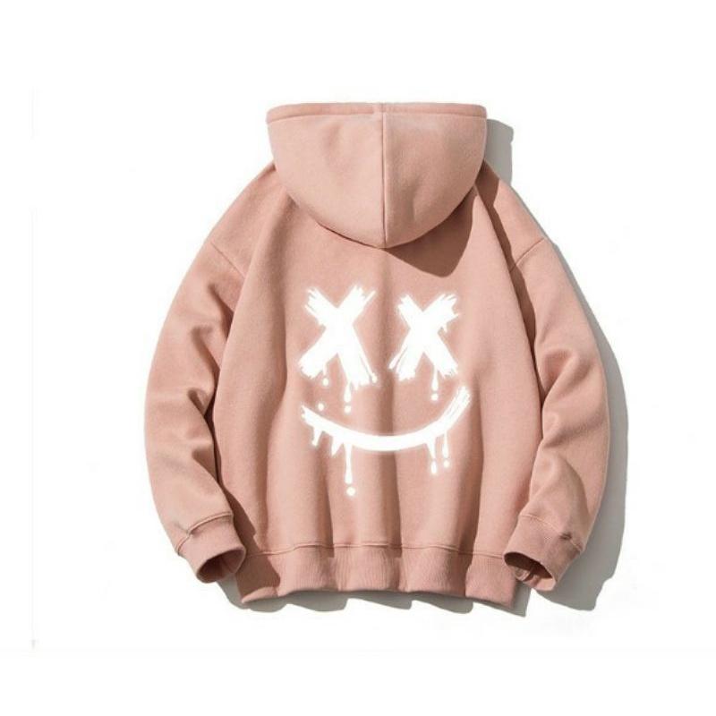 ÁO Hoodie thun nỉ đẹp in decan phát sáng chất NỈ ngoại, hình mặt cười form rộng năng động