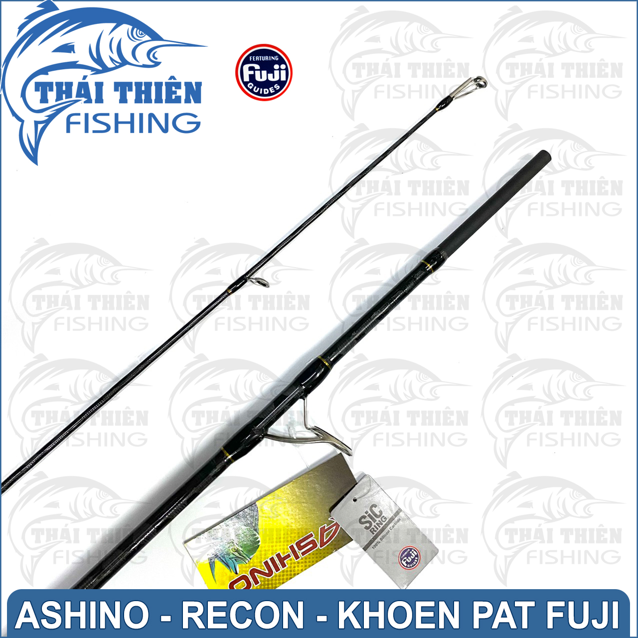 Cần Lure Ashino Recon 2 Khúc Máy Đứng Khoen Pat Fuji Phôi Carbon Xoắn Thân Rỗng Cán Hở Dòng