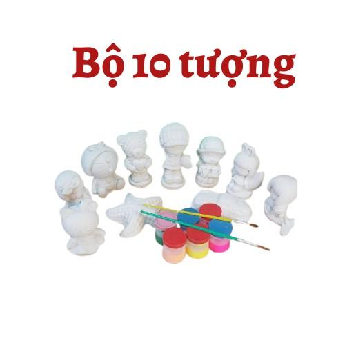 Bộ tô tượng cho bé 10 hình bằng thạch cao - Đồ chơi trẻ em - Sẵn hàng - tặng màu và bút vẽ