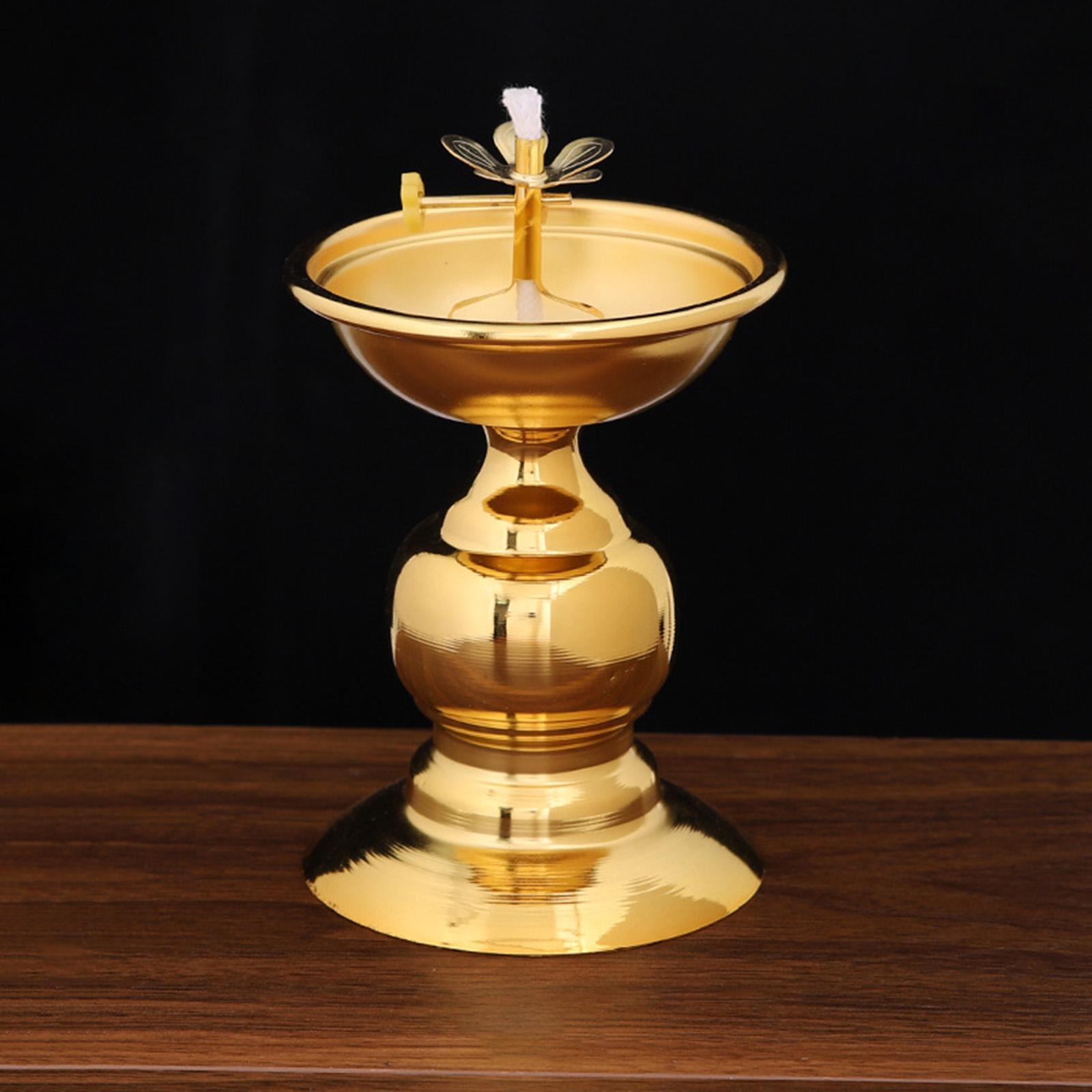 Ghee Lamp Holder, Tea Light Holder, Buddhist Altar Supplies, Alloy Tibetan Butter Lamp Holder, Candle Holder for Home Tabletop, Living Room Decor