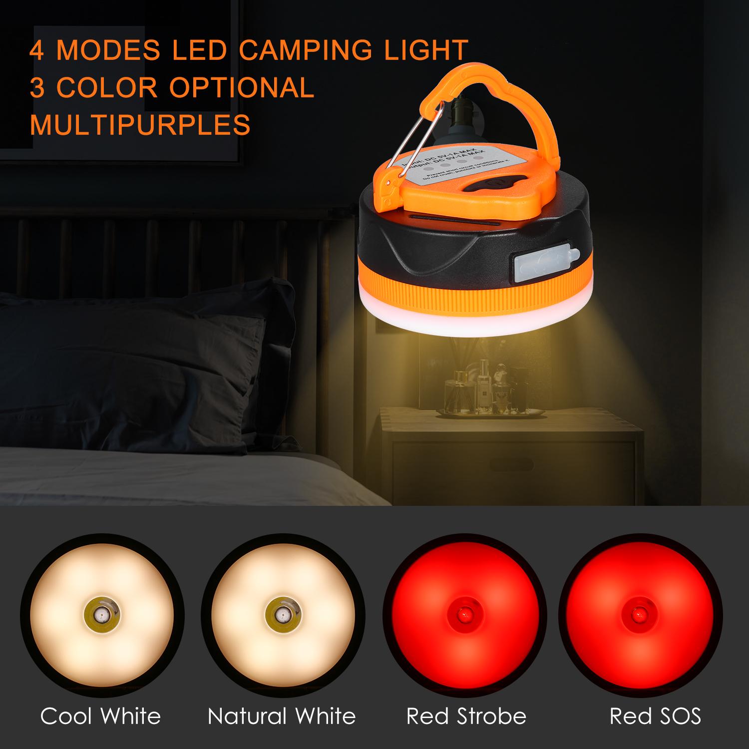 Đèn led cắm trại 1600mAh, sạc USB, có móc treo