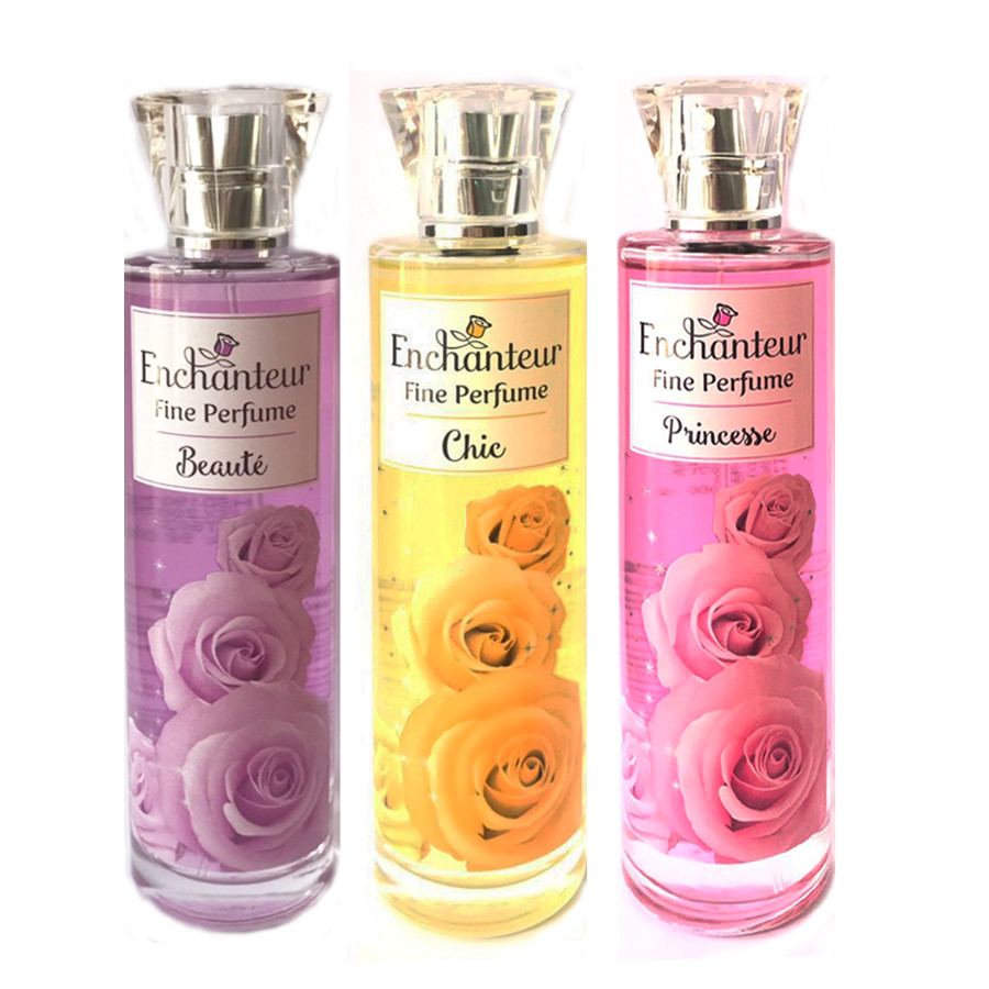 Combo 3 Chai Nước hoa toàn Thân Enchanteur Fine Perfume: Chic, Princesse, Beauté (100ml*3)