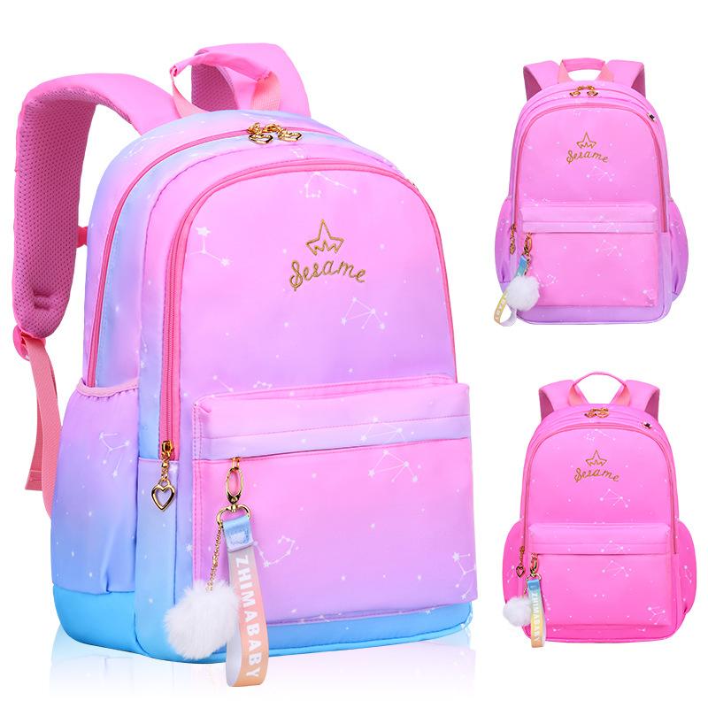 Cô Gái Mới Ba Lô Cho Trường Ba Lô Bé Gái Nylon Chỉnh Hình Học Túi Trẻ Em Sơ Cấp SCHOOLBAGS Cấp 1-6 Trẻ Em Mochila