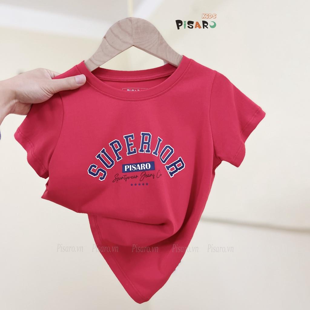 Áo trẻ em PisaroKids, áo thun ngắn tay cho bé 100% cotton cao cấp co dãn thấm hút mồ hôi