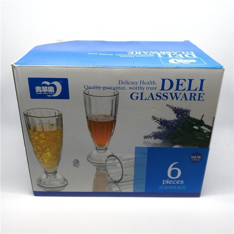 Bộ 6 cốc ly thủy tinh sinh tố đẹp cao cấp dày dặn Deli giá rẻ 345ml