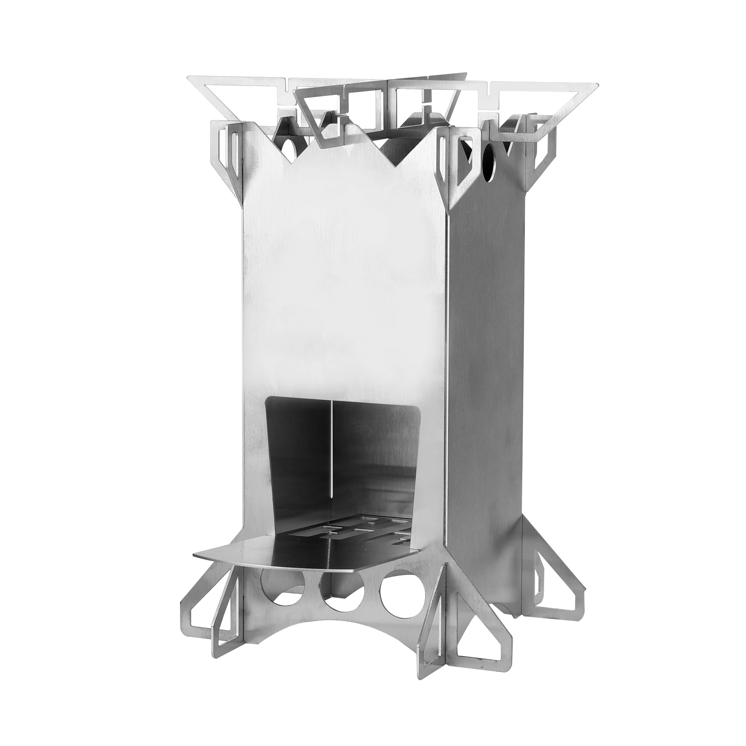 Lò Đốt Gỗ Bằng Thép Không Gỉ Có Thể Gấp Lại Đi Bộ Đường Dài Dã Ngoại Câu Cá Ngoài Trời