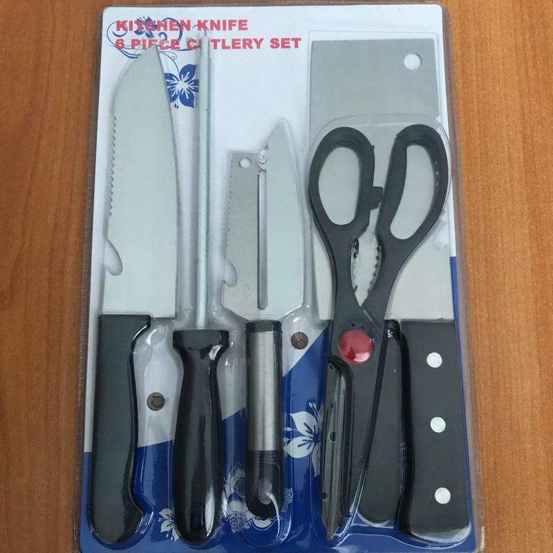 BỘ DAO KITCHEN KNIFE 6 MÓN ĐA NĂNG SIÊU GIÁ RẺ - TIỆN LỢI