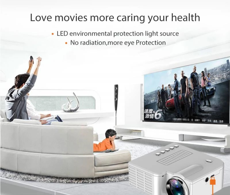 Máy Chiếu Mini Led Projector UC28C Dùng Cho Gia Đình Độ Sáng 50 Lumens Cho Kích Thước Màn Hình Từ 10 - 60 Inchs