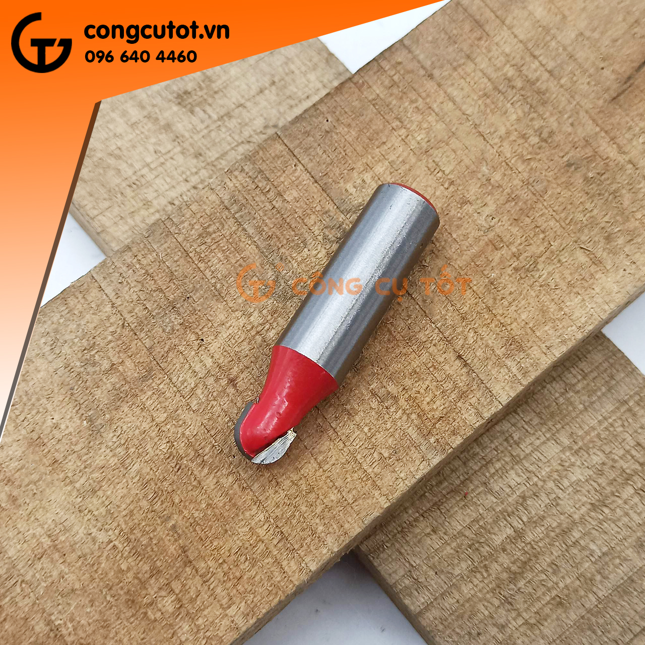 Mũi đào phay gỗ bán nguyệt ngang 1/2*3/8 chân 12.7mm cạnh cắt 10mm