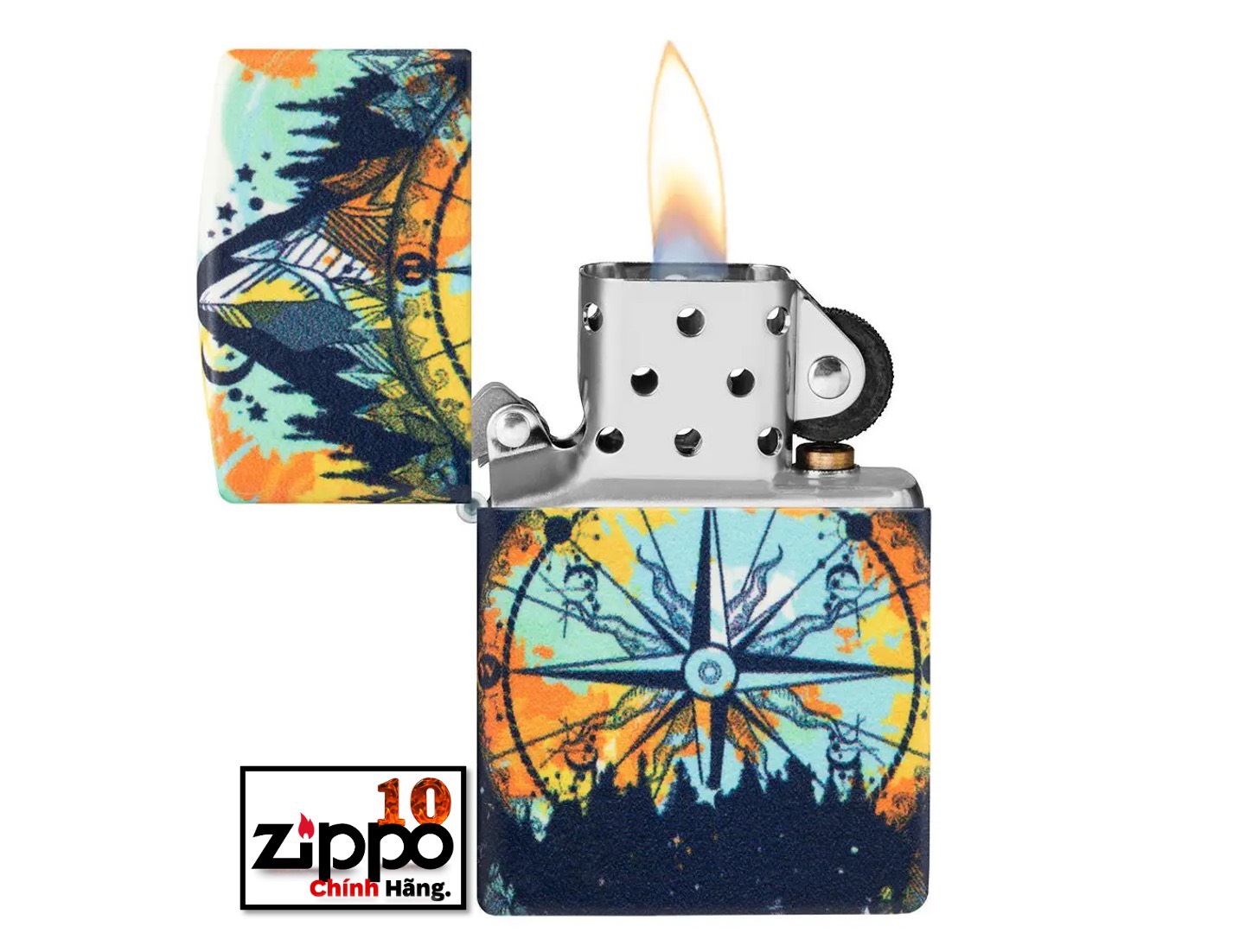 Bật lửa ZIPPO 49805 Compass Design (Dạ quang) - Chính hãng 100%