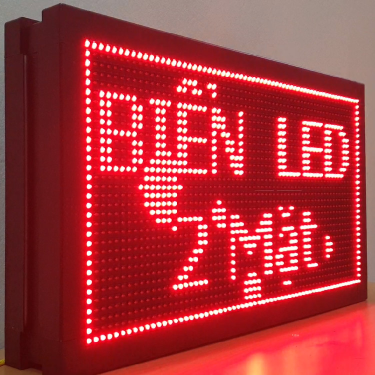Biển quảng cáo LED ma trận 2 mặt P10 màu đỏ lắp hoàn chỉnh, kích thước 70 x 40 cm