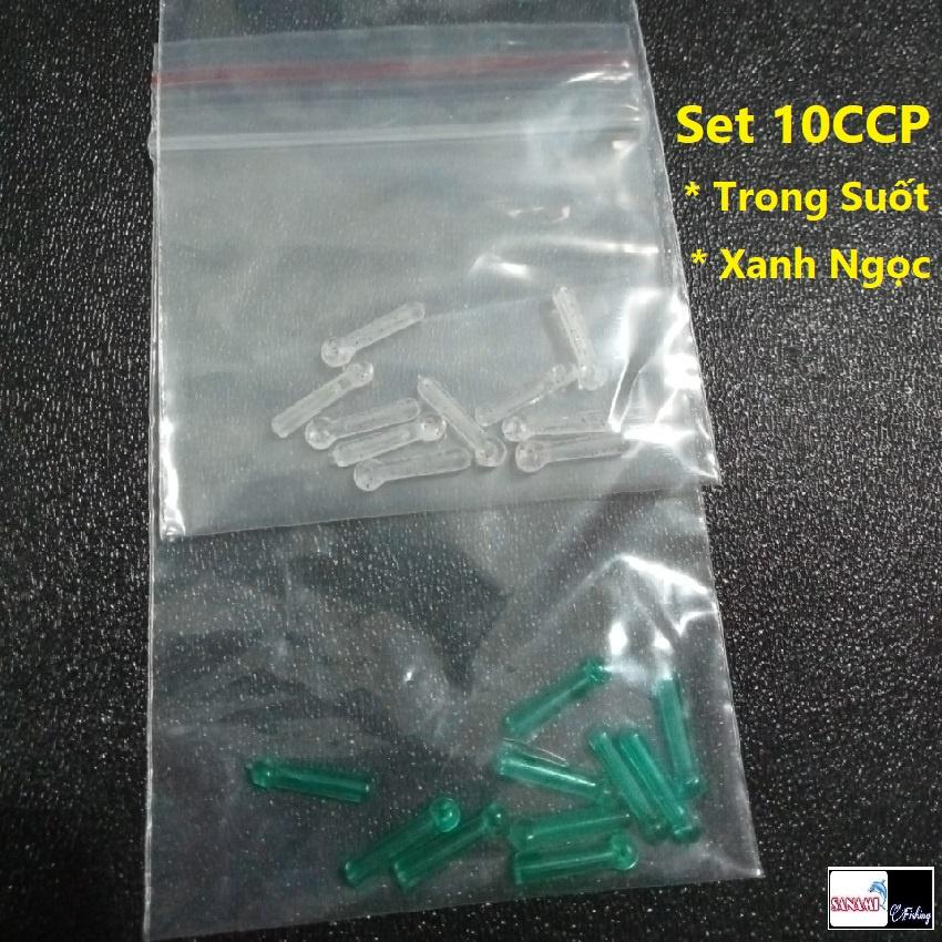 Vỉ 10 Chân Cắm Phao Silicon Bạo Lực Trong Suốt Chuyên Dụng Câu Đài Câu Đơn Cao Cấp SPK-21