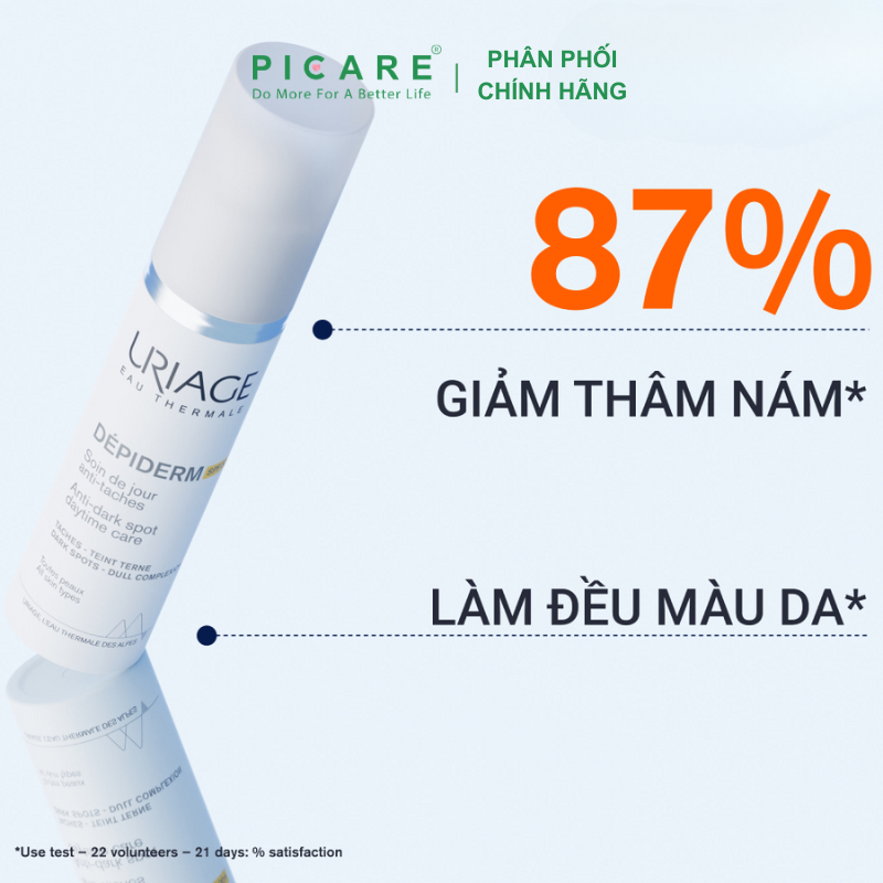 Uriage Depiderm SPF50 Soin De Jour Anti-Taches: Kem Trắng Da, Chống Nắng Ban Ngày 30ml