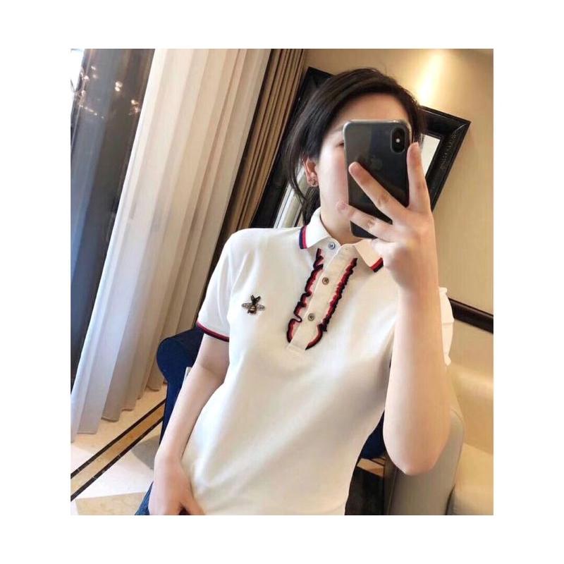 Đầm Polo trắng bèo cổ