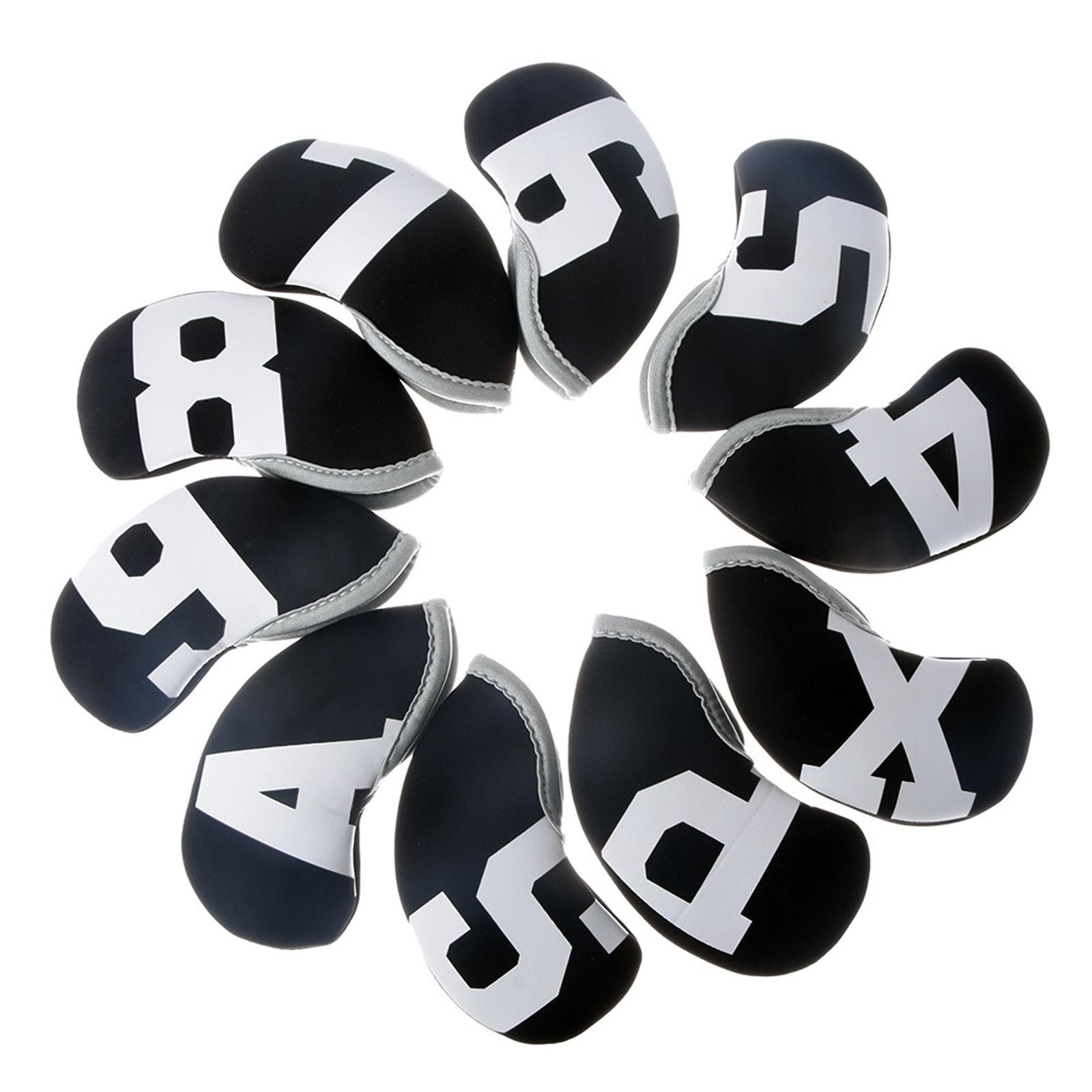 10x Neoprene Golf Iron Headcovers Anti Scratch Wedges Covers with Number Tag