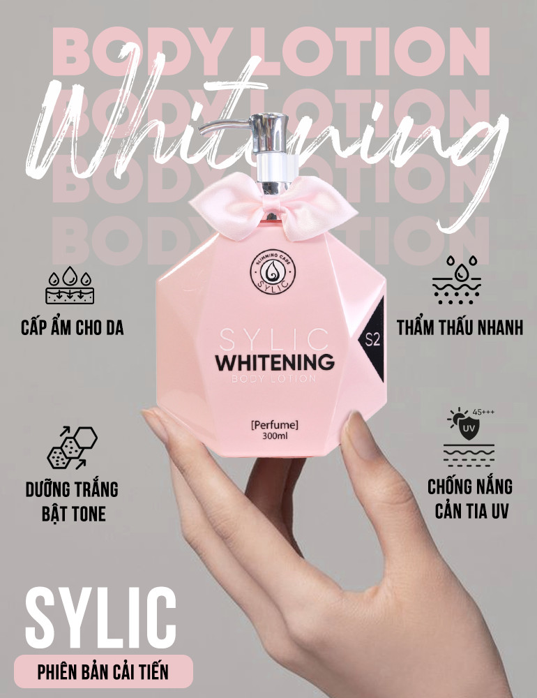 Kem Dưỡng Trắng Da SYLIC Whitening Body Lotion Full Size Hương nước hoa - Dưỡng trắng, cấp ẩm, chống nắng