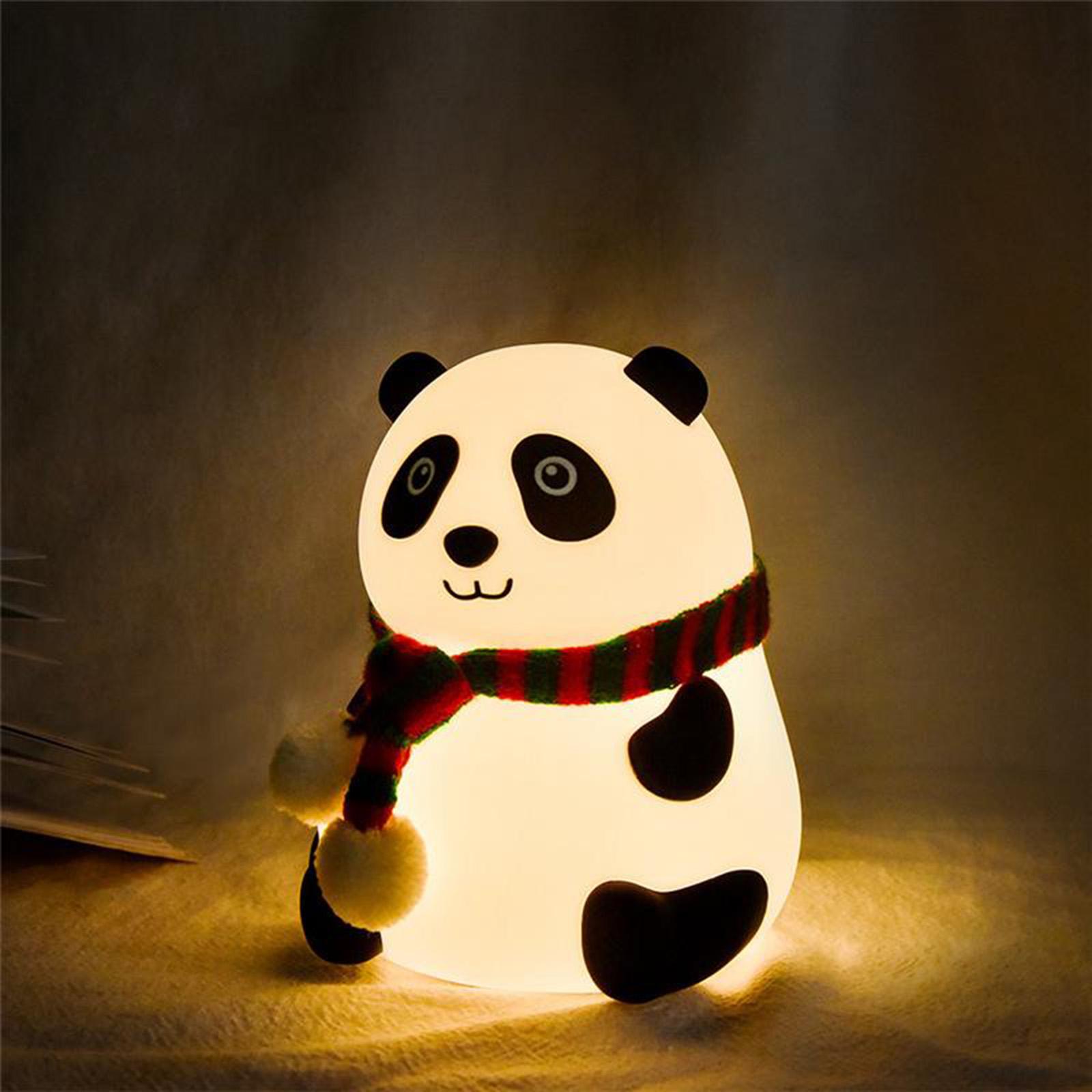 Cute Panda Night Light for Kids,Toddler,Kawaii Animal Lamp,Silicone Nursery Baby Nightlight, Kids Bedroom Decrations,Color Changing,Valentines Gifts