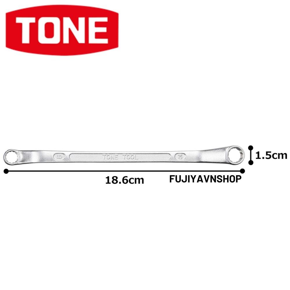 Cờ lê 2 đầu vòng 8mm x 10mm 45 độ Tone HPM45-0810