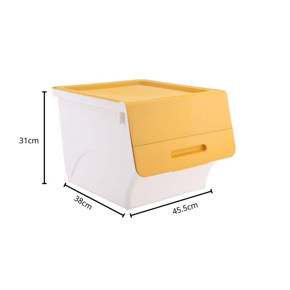Thùng lưu trữ đa năng 34 lít OTELLO chất liệu nhựa PP trắng, nắp vàng, kích thước 45x38x31cm | Index Living Mall | Nhập khẩu Thái Lan